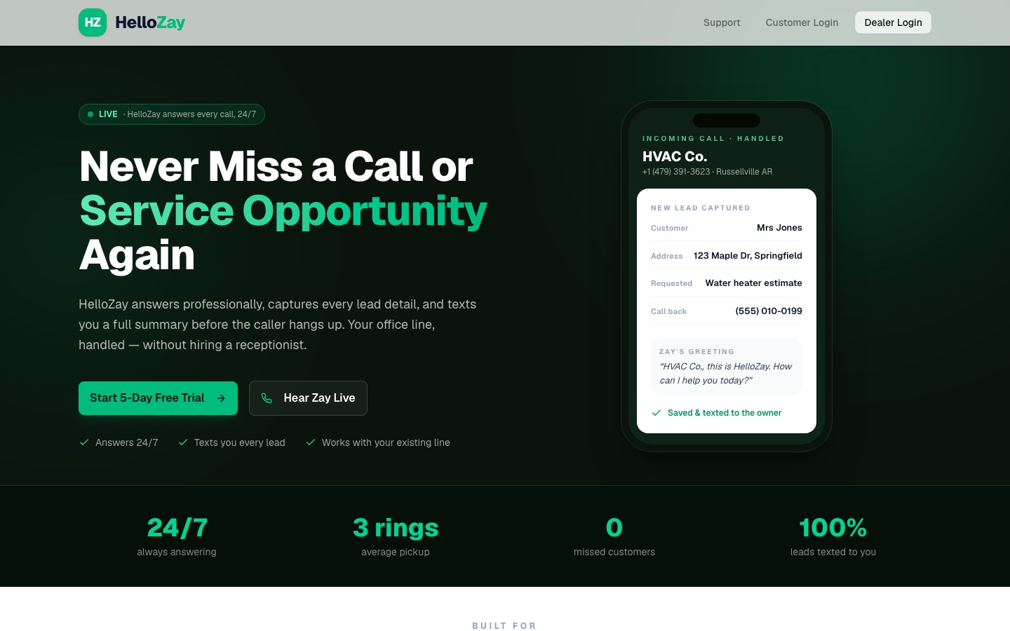 The HelloZay website homepage